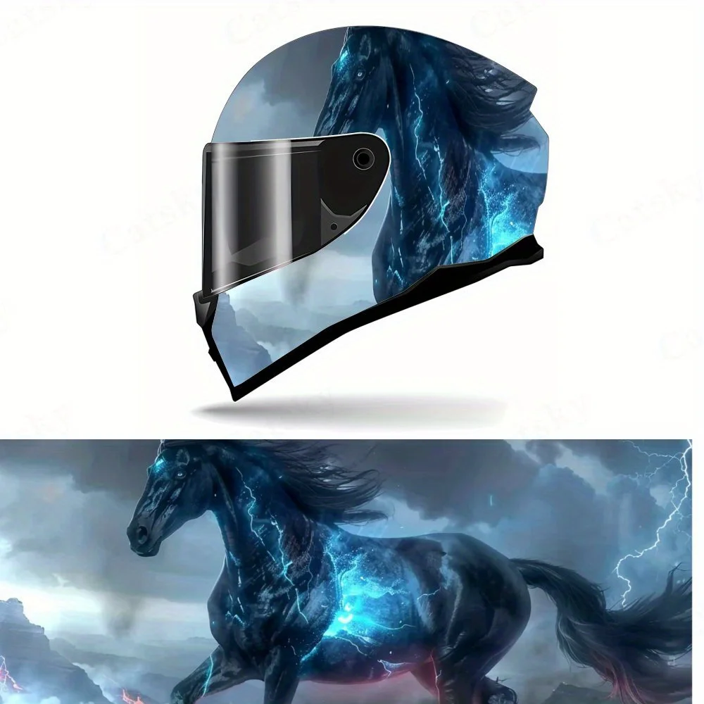 

Phantom Dark Horse Helmet Decorative Sticker - High-quality Self-adhesive PVC, Waterproof and Scratch-resistant, Unique Electric