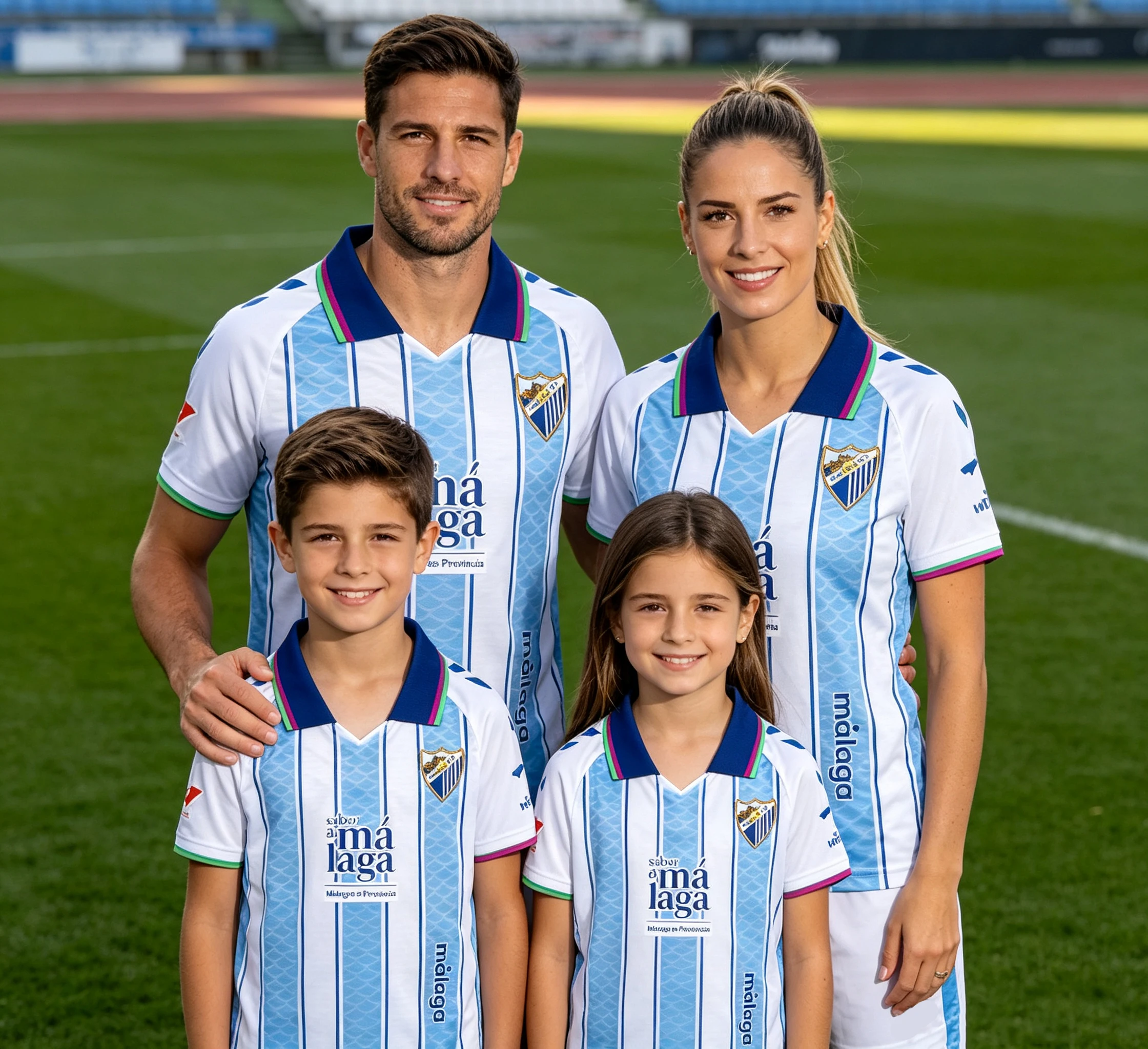 26-27 New Malaga Football Shirt Summer 3D Printed Outdoor Breathable Men's and Women's Short Sleeved T-shirt Family Clothing