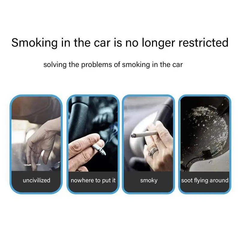 Car Ashtray With LED Light Portable Ash Tray Smokeless Auto Ashtray Flame Retardant Smoking Accessories