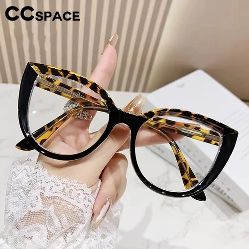 Imagen 2 del producto Gafas de lectura tipo ojo de gato de gran tamaño para mujer, anteojos ópticos de presbicia de resina con bloques de Color, gafas graduadas personalizadas # 303680