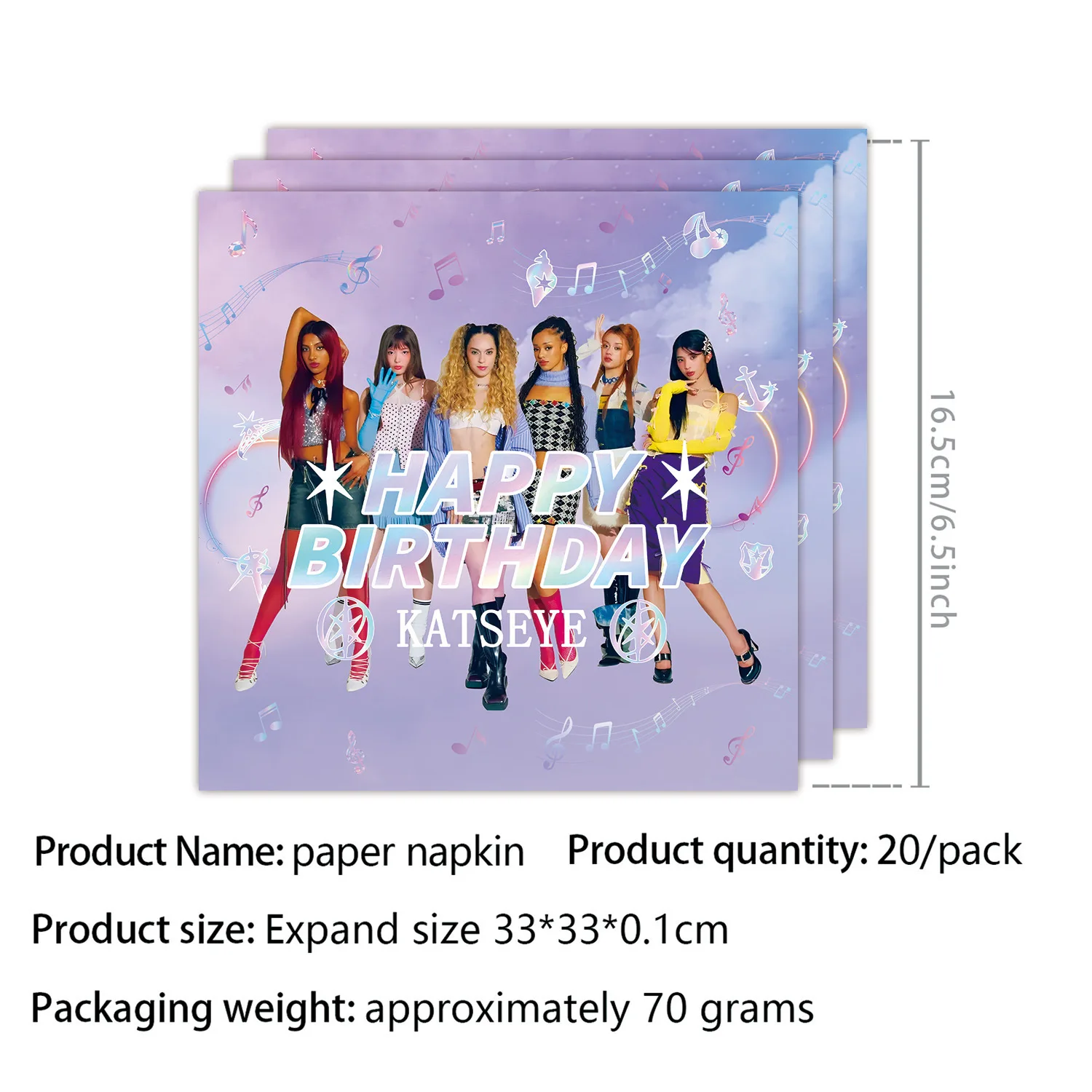K-Katseye Verjaardagsdecoratie Kpop Girl Group Servet Ballon Beker Plaat Tafelkleed Banner Voor Meisjes Festival Party Fans Cadeau