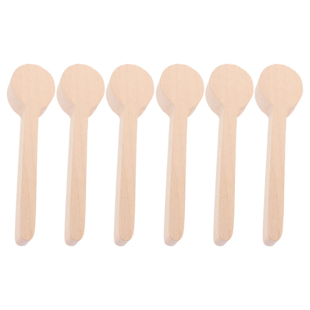 6 Pcs Wooden Spoon Kit Small Spoons DIY Carving Tools Utensils Making Mold Blank