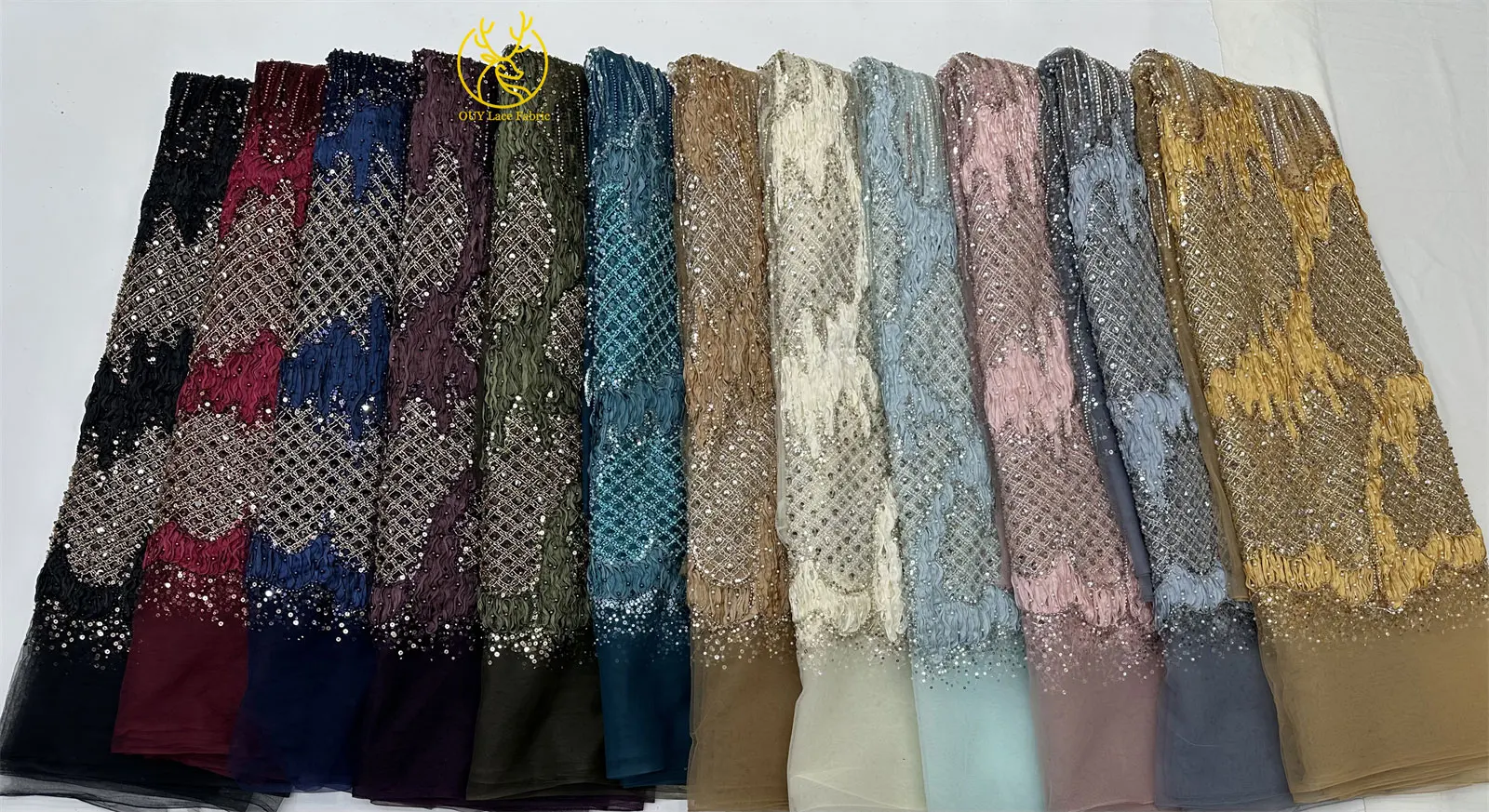 2026 Neues Design Französischer Perlen-Tüll-Spitzenstoff Weinrot Nigerianischer Afrikanischer Pailletten-Netzstoff für Abendkleider 5 Yards – Detail 3