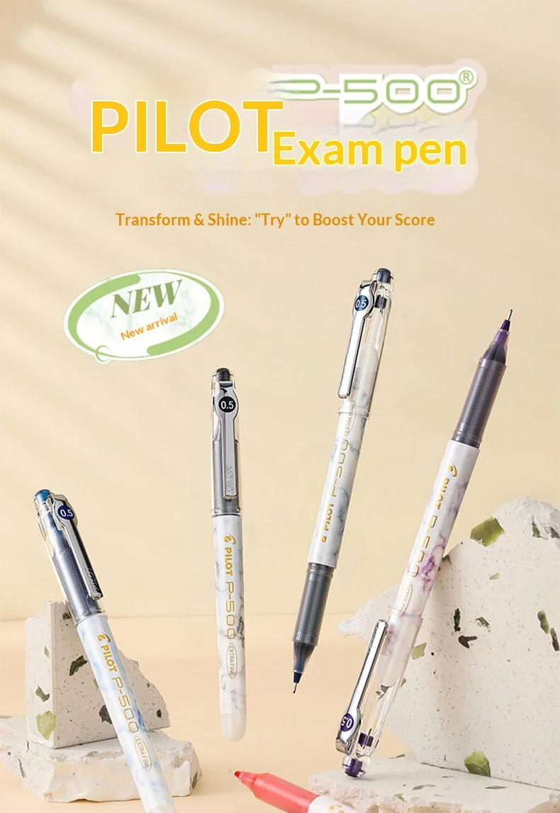 Japan PILOT P500 Gelstift mit extrafeiner Nadelspitze, großes Fassungsvermögen, schnell trocknend, 0,5 mm, für Prüfungen, Schulbedarf, Büromaterial – Detail 1