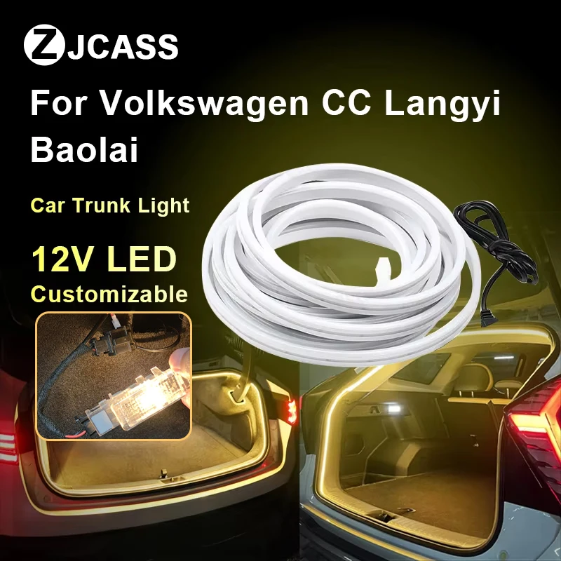 Flexible LED Strip Car Trunk Light For Volkswagen CC Langyi Baolai  Modified Ambient Lighting Customizable Atmosphere Light ﻿