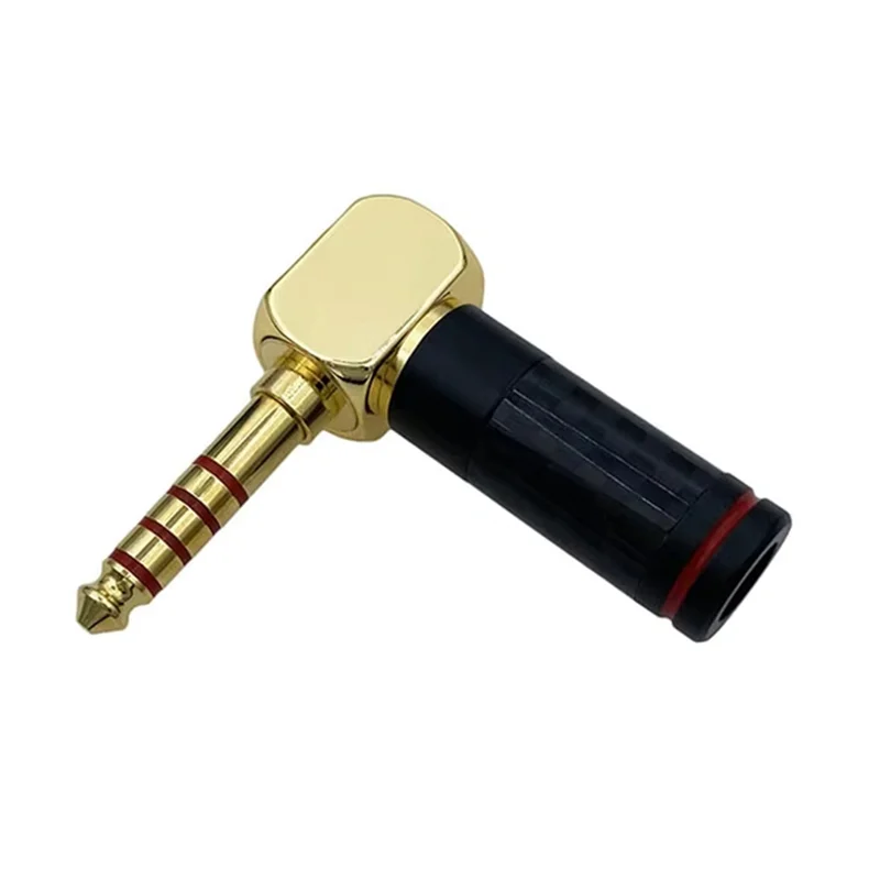 DIGIT-Right Angle HIFI For DIY Earphone& Headphone Repair 4.4Mm 5 Pole Balanced Male Audio Jack Adapter Plug