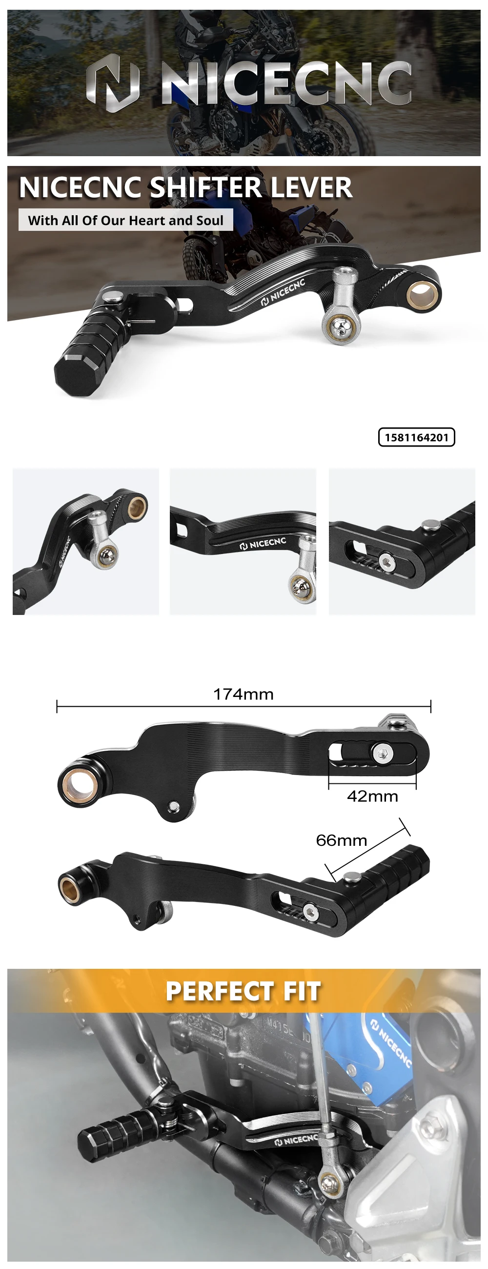(EU-Lager) NICECNC Für Yamaha Tenere 700/XTZ700 2019-2024 Hinterradbremshebel Schaltpedal Gangschalter Tenere 700 Zubehör – Detail 8