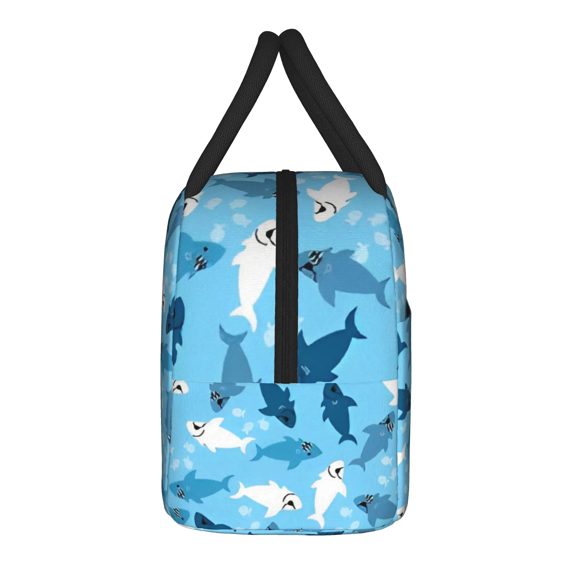 Cute Shark Insulated Lunch Bag Cooler Bag Reusable,Lunch Container Starry Whale Sharks Large Lunch Box Tote Food Bag Office