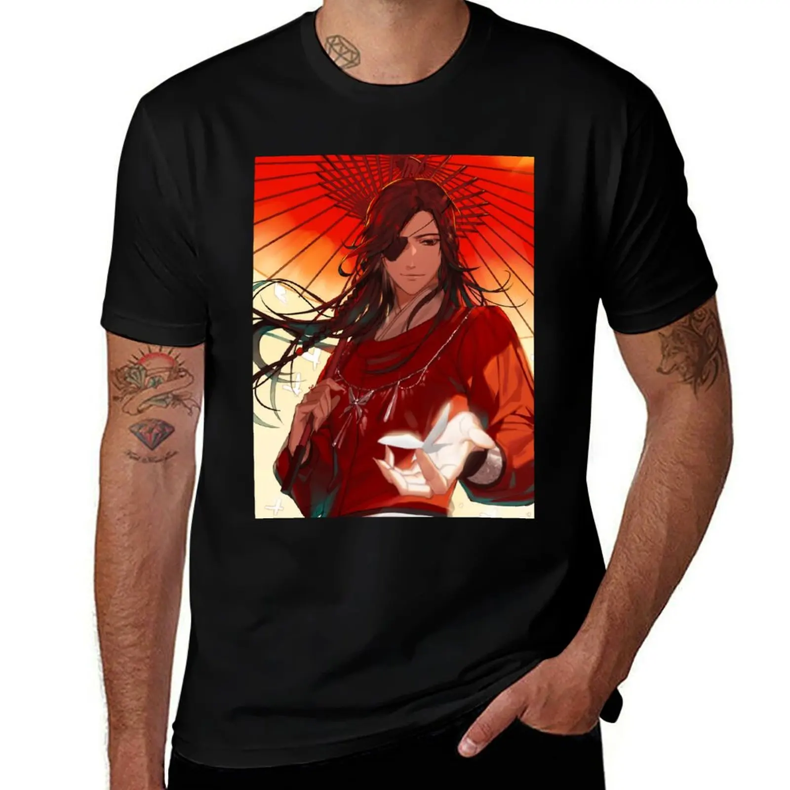 Футболка TGCF Hualian Xie Lian Red Umbrella, базовая повседневная футболка большого размера