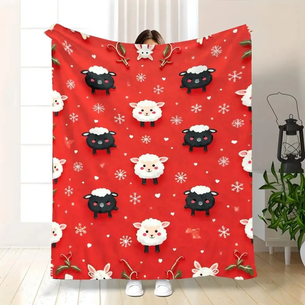 

Плед с геометрическим узором - современный мягкий флисовый плед для дома