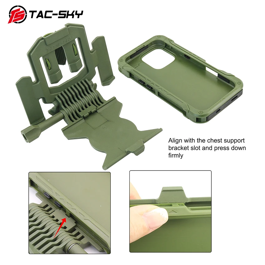 

TS TAC-SKY Tactical Phone Vest Mount for Molle Vest，Tactical Phone Case Compatible with IPhone 16 Pro