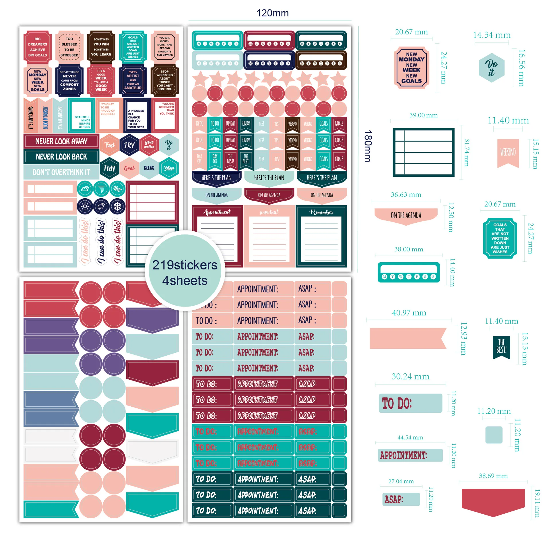 The PLANNER STICKER On Business Fitness Theme Planning Stickers Encourages Creative Planning Stickers