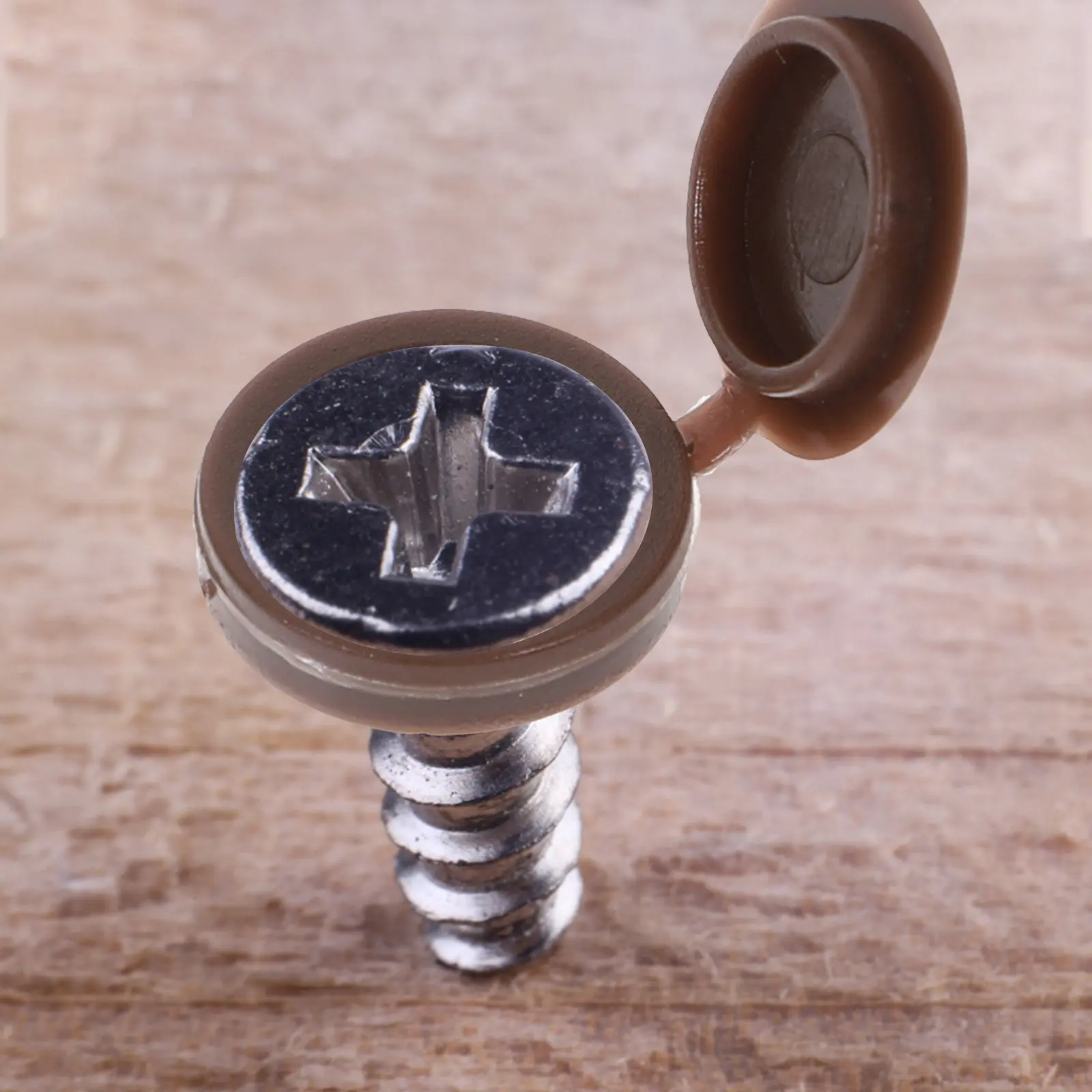 100Pcs Screw Caps Brown Furniture Screw Hole Covers Protection Caps Decorative Plastic Covers for Home Office DIY