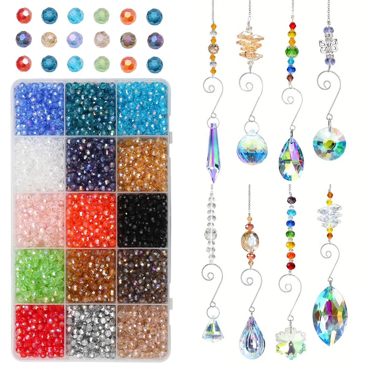 Multicolor Austrian Crystal Beads Set Faceted Ball Spacer Loose Beads For Jewelry DIY Earrings Pendants Accessories 4mm 1500pcs