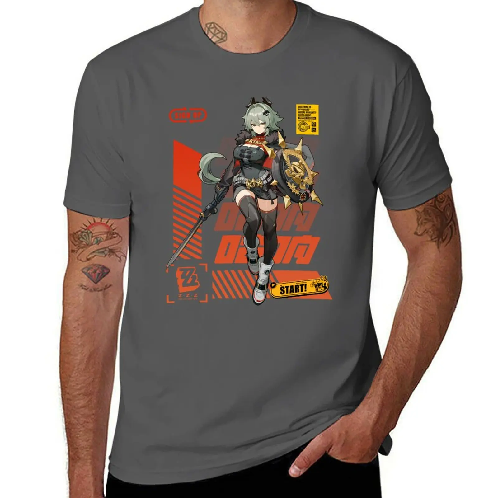 

Agent Caesar (Zenless Zone Zero) T-Shirt Running Gym Short Sleeve Sports Tee
