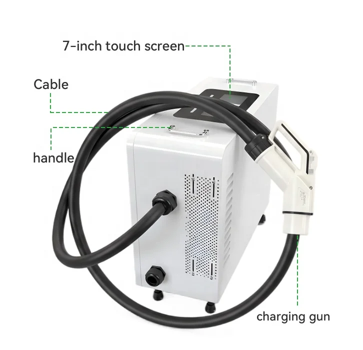 EVTAURUS 2026 New IP54 Mobile DC EV Charger 7kW CCS2 GBT OCPP1.6J 5M Cable