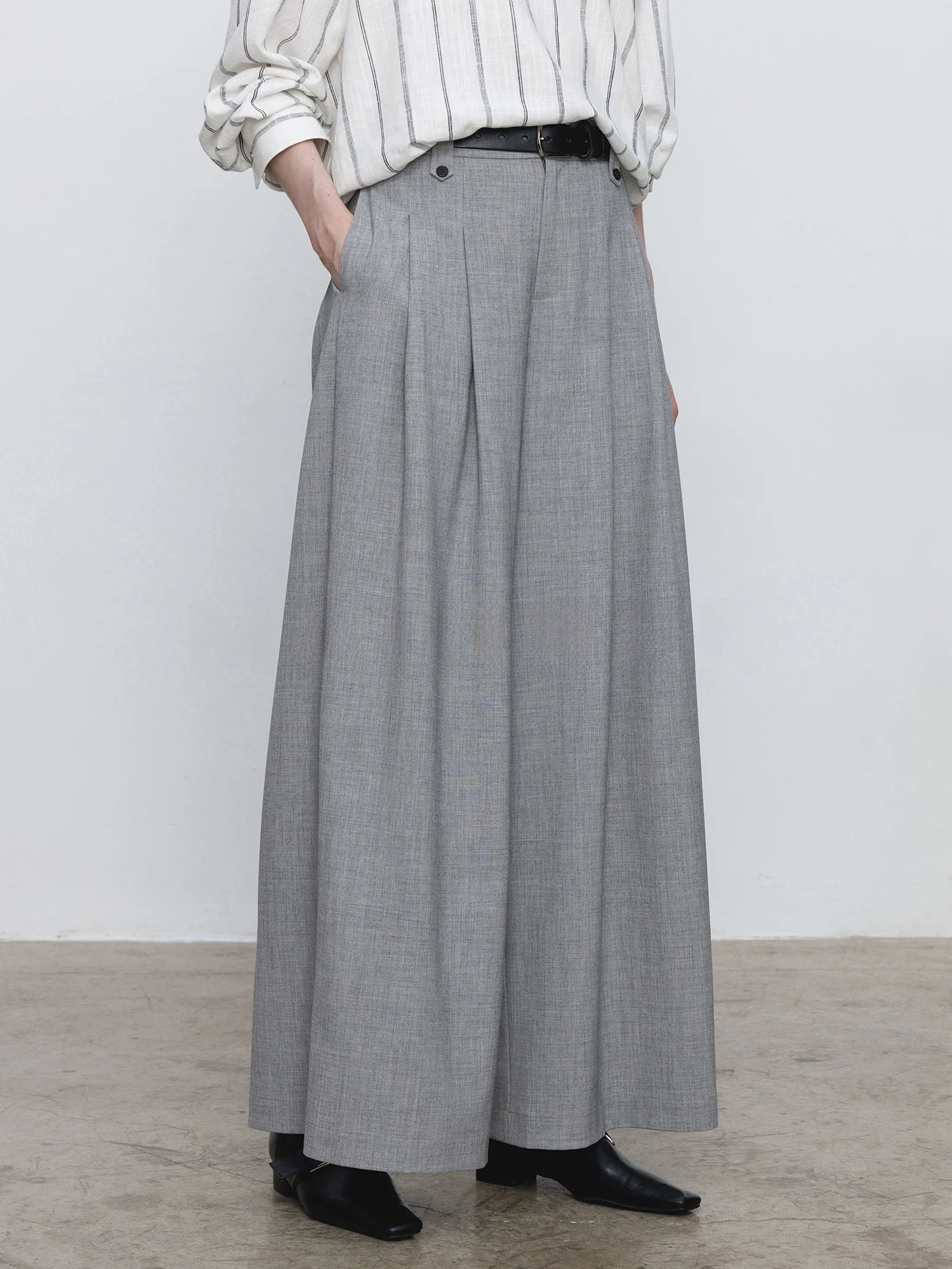 

ey Casual Straight Leg Wide Leg Pants Women's Loose Fit Slimming Thin Polyester Blend Spring 2026 Casual Sle Pure Color