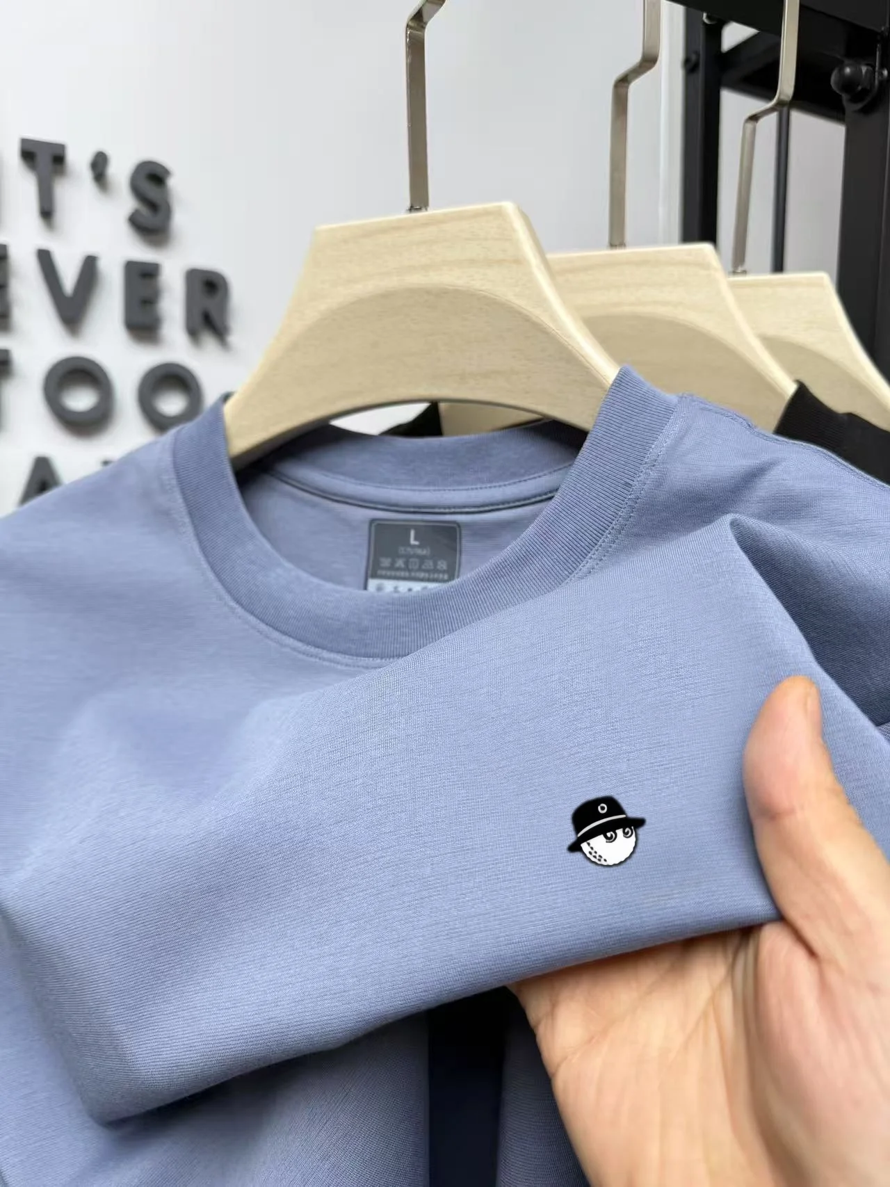 Summer Men's Cartoon Head Embroidered Short Sleeve TShirt Cool Breathable Soft Comfortable Fashionable Business Daily Casual Top