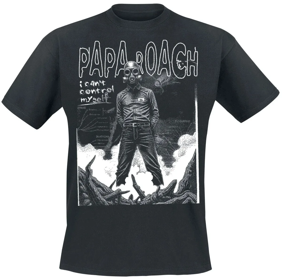 Papa Roach Grunge Insect Graphic Tee, Y2K Rock Shirt with Faded Aesthetic Print for Fans