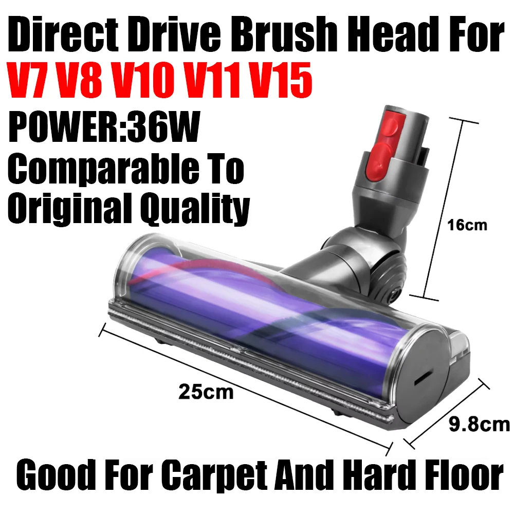 Für Dyson V6 V7 V8 V10 V11 V15, Direktantrieb-Staubsaugerbürste, Bodenwerkzeug für Teppich & Hartböden, Gleiche Qualität wie Original – Detail 1