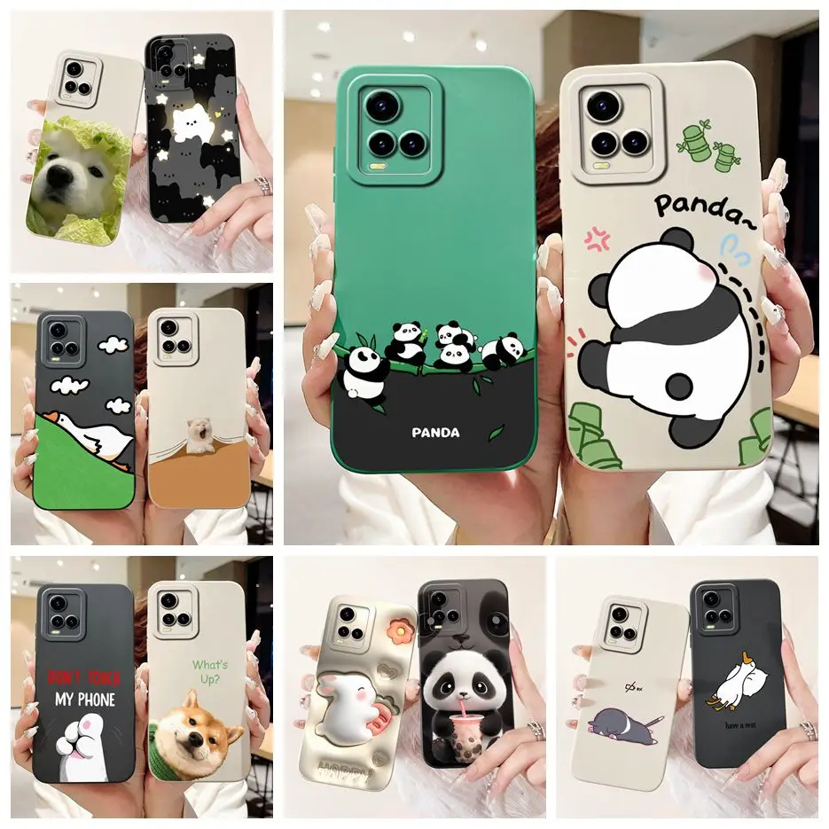 For Vivo Y33s 4G Case V2109 Cute Panda Cartoon Cover Soft TPU Phone Case For Vivo Y21 Y21a Y21s Y21t Back Cover V2110 V2111 Bags