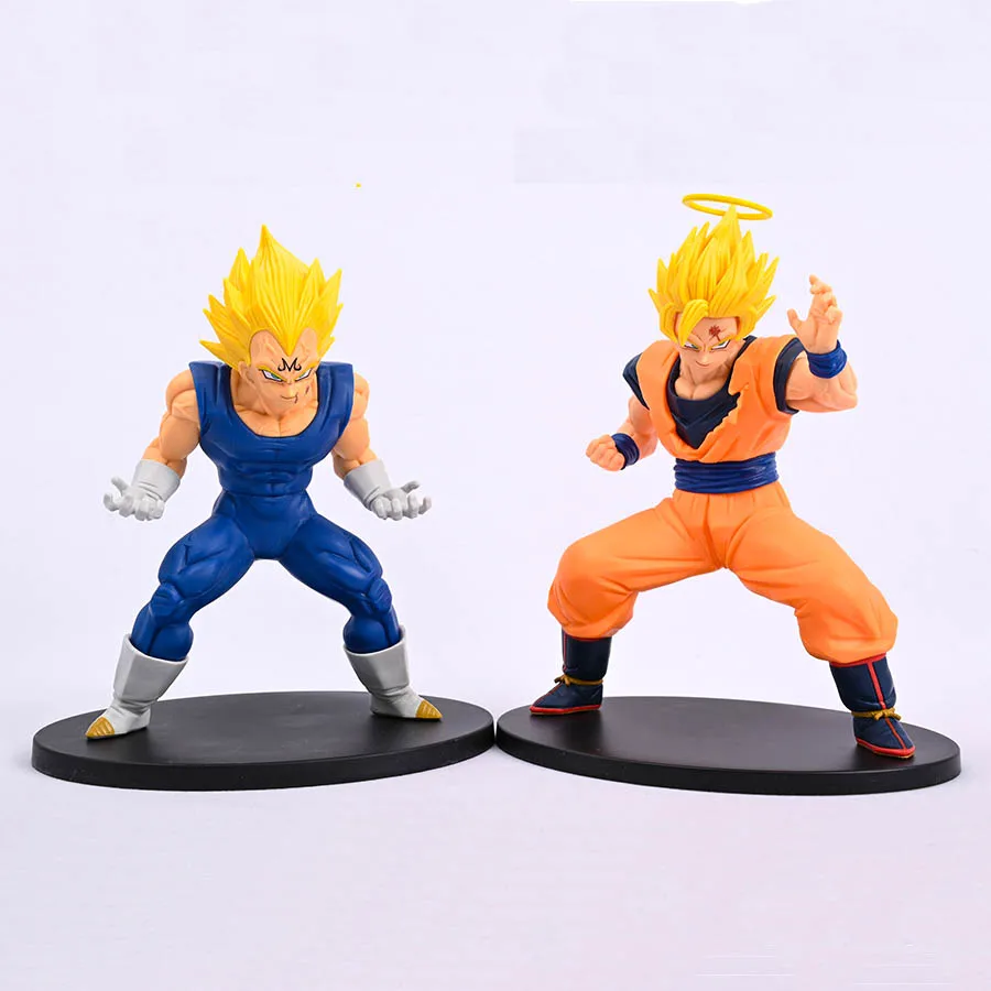 Original BANDAI BANPRESTO Draagon Ball Z Match Makers Super Saiyan 2 Goku Majin Vegeta Anime Action Figures Collection Model Toy