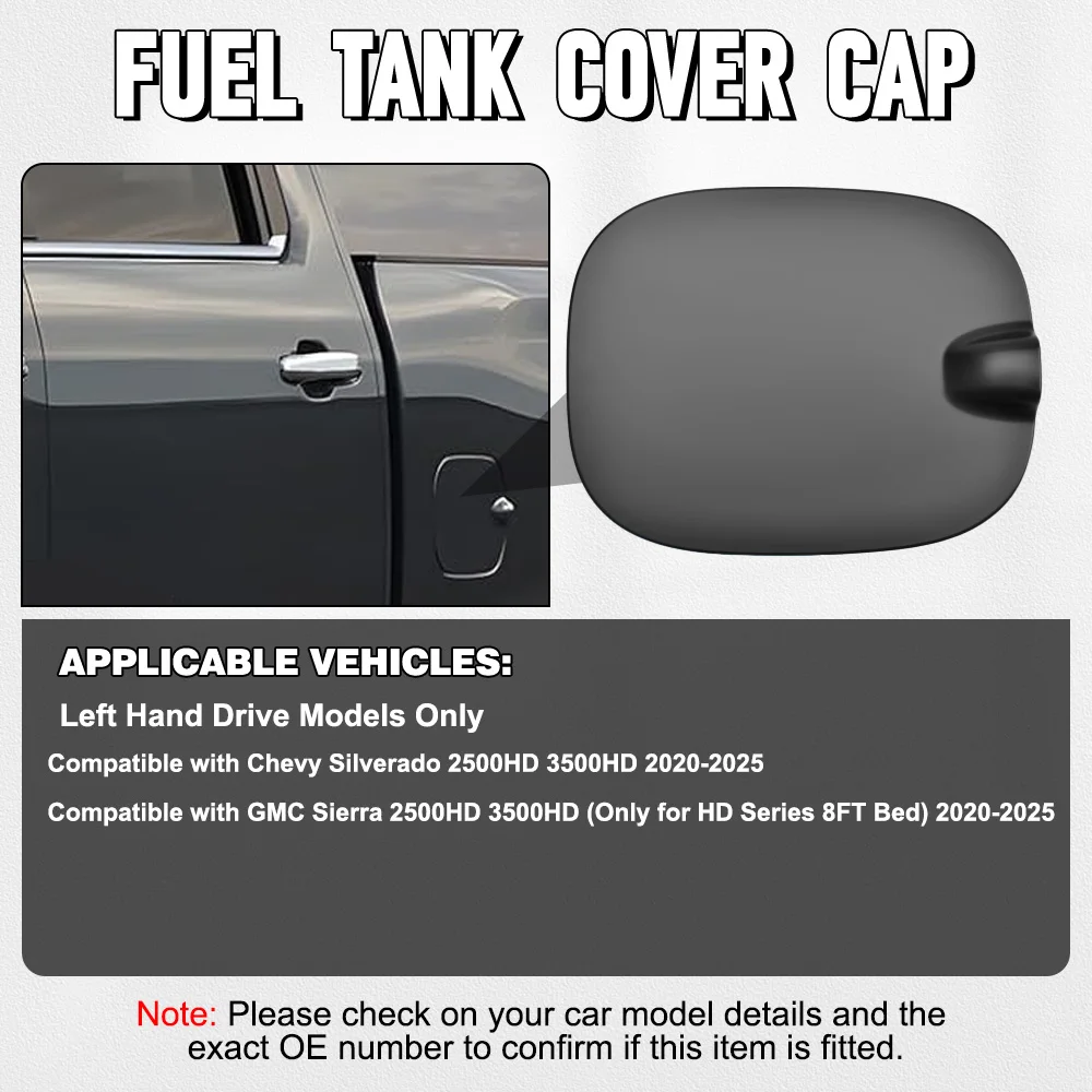 

Car Fuel Gas Tank Filler Cap Door Lid Cover For Chevy Silverado GMC Sierra 2500HD 3500HD 2020-2025 LHD 84736200, 84673151
