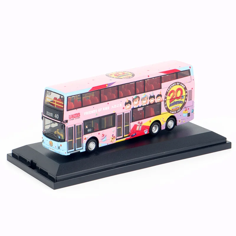 

80M 1:76 Scale Diecast Alloy Hong Kong Dennis KMB Double Decker Bus Toy Car Model Classic Adult Collection Souvenir Gift Display