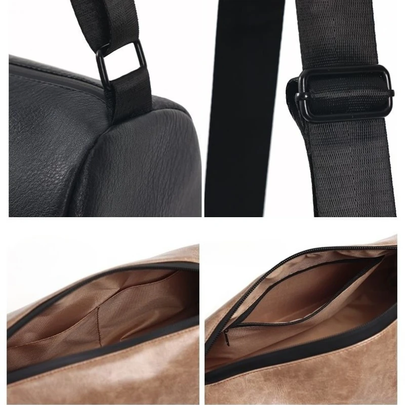 New Shoulder Messenger Bag, Korean Version of Fashion Men's Bag, Casual Large-capacity Drum Bag, Tide Handbag, Sports Backpack.