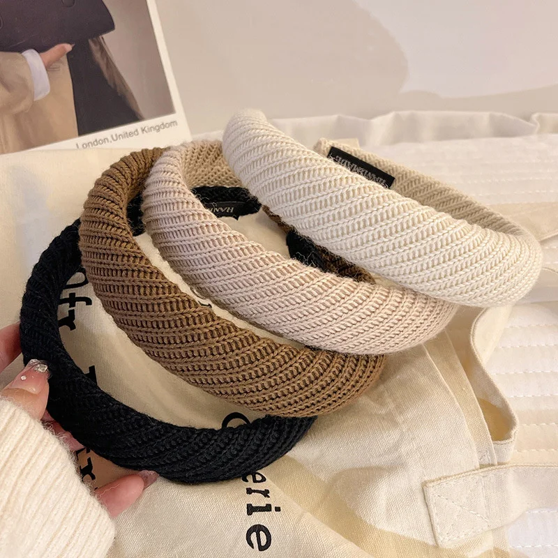 

Knitting Wool Hairbands For Women Girls Fashion Elegant Wash Face Headbands Female Hair bands Hoop Headwear Hair Accessories