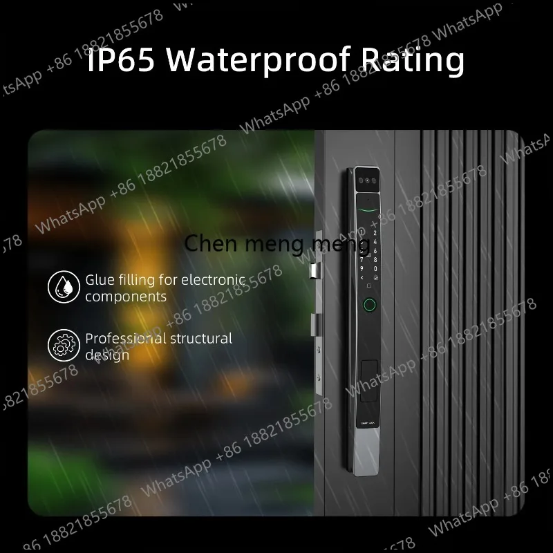 Electronic Smart Door Lock 3D Face Palm Vein Password Key Fingerprint Aluminum Sliding Door Waterproof Outdoor - view 3