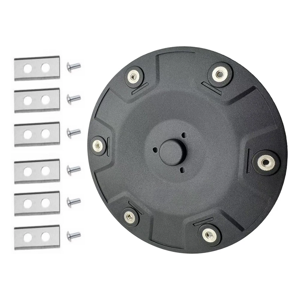 Image of Kunststoff-Mähroboter-Schneidscheiben-Set, passend für Yuka 1500 2000 3000, 133,3 x 18,8 mm, Ersatzklingenaufsatz mit 6 Werkzeugen und 6 Schrauben