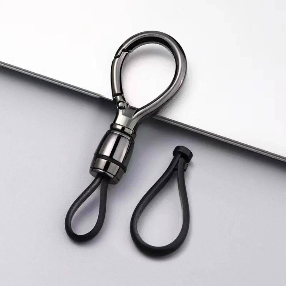 Kreativer, schlichter Luxus-Lederseil-Metall-Schlüsselanhänger, hochwertiger Business-Schlüsselring mit Gürtelclip, Anti-Verlust-Autozubehör-Anhänger, Geschenk – Detail 5