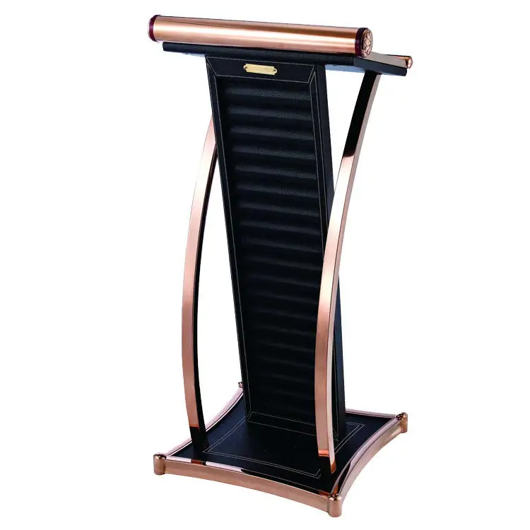 Modern Design Black Stainless Steel Podium Lecture Podium Church & School Podium Pulpit