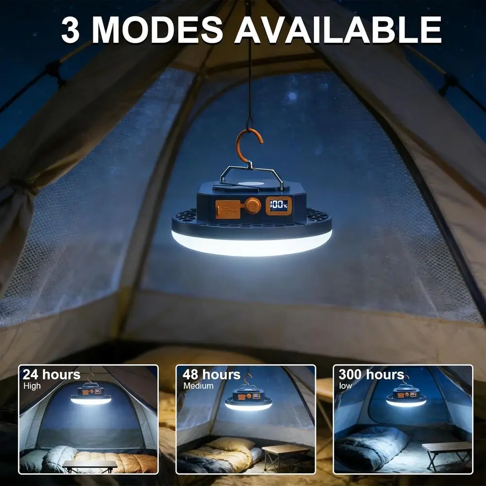 4000LM Portable LED Camping Lantern Light 30W with Digital Display and Magnet, IPX5 Waterproof Tent Lights or Parents Christmas