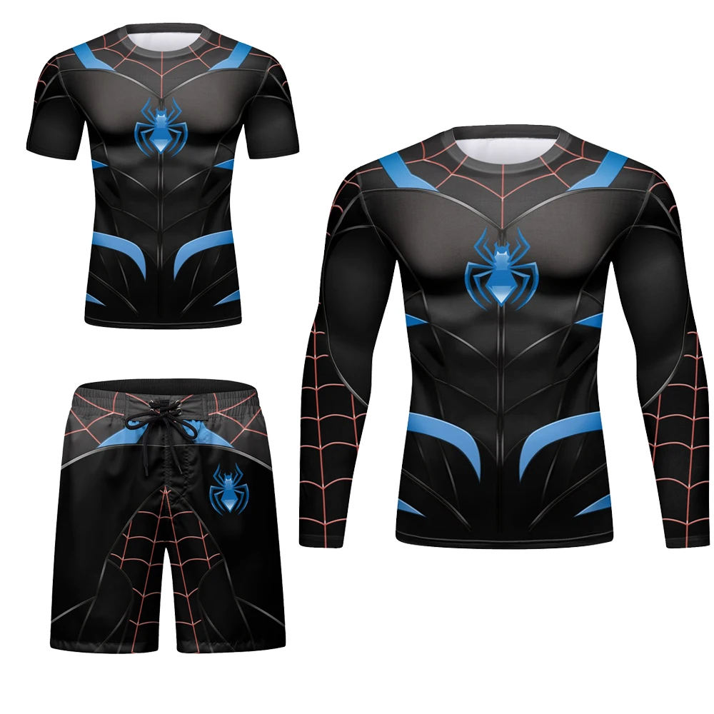 MMA-Conjunto de ropa de boxeo para hombre, camisetas de compresión Bjj Rashguard Jiu Jitsu, pantalones cortos Muay Thai, Kickboxing, Fitness,