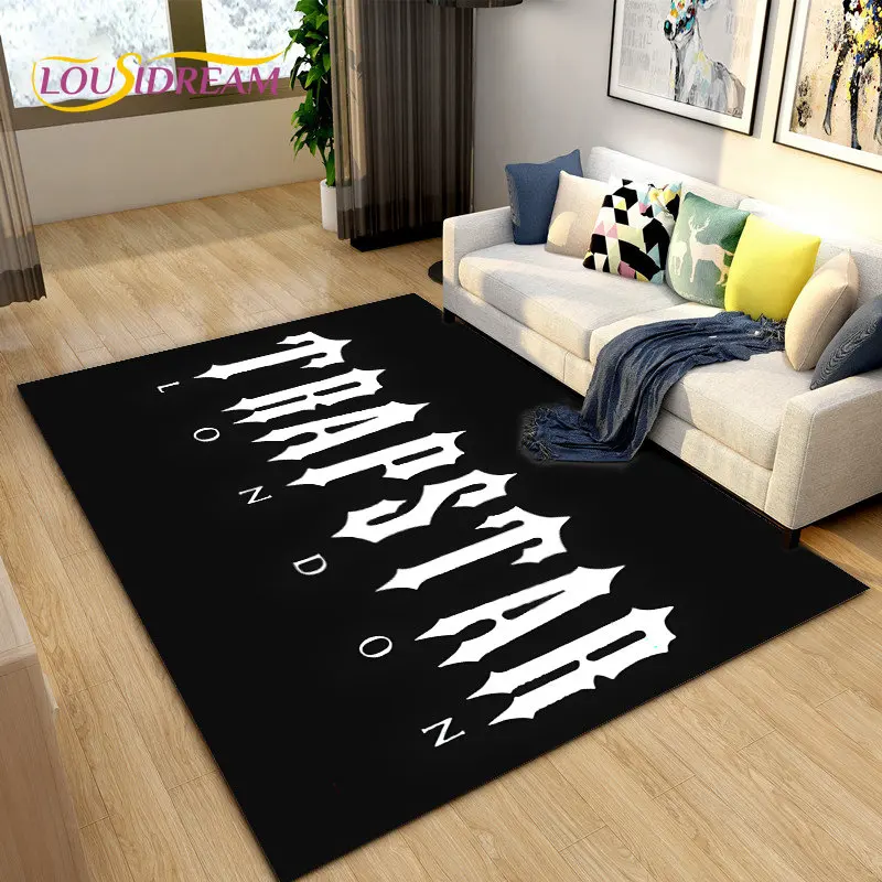Alfombra de moda popular Trapstar London, alfombra para sala de estar, dormitorio, sofá, decoración, tapete antideslizante para juegos infantiles