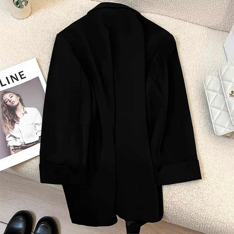 Cappotto Jaet casual da donna autunnale Bla, taglio dritto, in poliestere, versatile e versatile, da donna