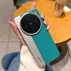 For VIVO X100 Ultra X100 Pro Case stylish electroplating color matching leather and drop-proof Cover For VIVO X100S Pro Funda