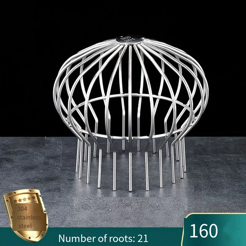 AB15-Stainless Steel Gutter Guard Downspout Gutter Guard Filter Strainer Protection Anti-Clogging Cover Outdoor Patio