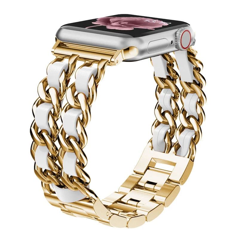 

Trend Metallic Chain Watch Strap For Apple Watch 45mm 49mm 40mm 42mm 44mm Sport Watchband For IWatch Series 2 3 4 5 6 7 8 Ultra