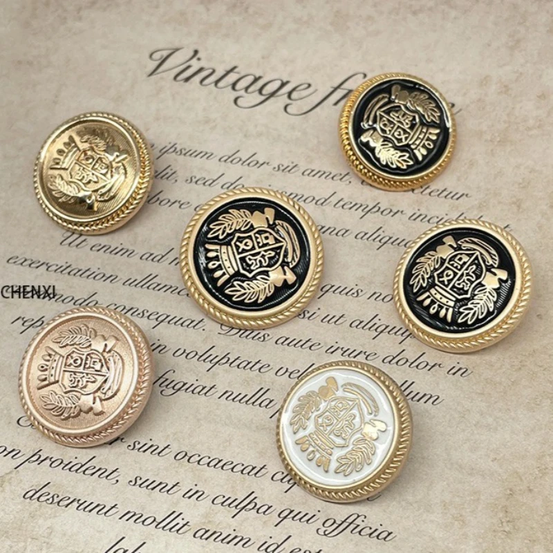 10pcs Metal Buttons for Clothing Sewing Accessories and Supplies Hand-stitched Coat Jacket Buttons 20mm Vintage Wheat JK Uniform