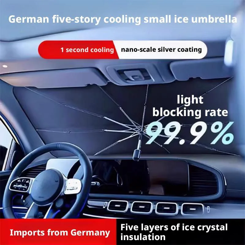 Car Parasol Sun Shade for Summer Front Windshield Thermal Insulation Telescopic Folding Sunshade UV Block Coverage