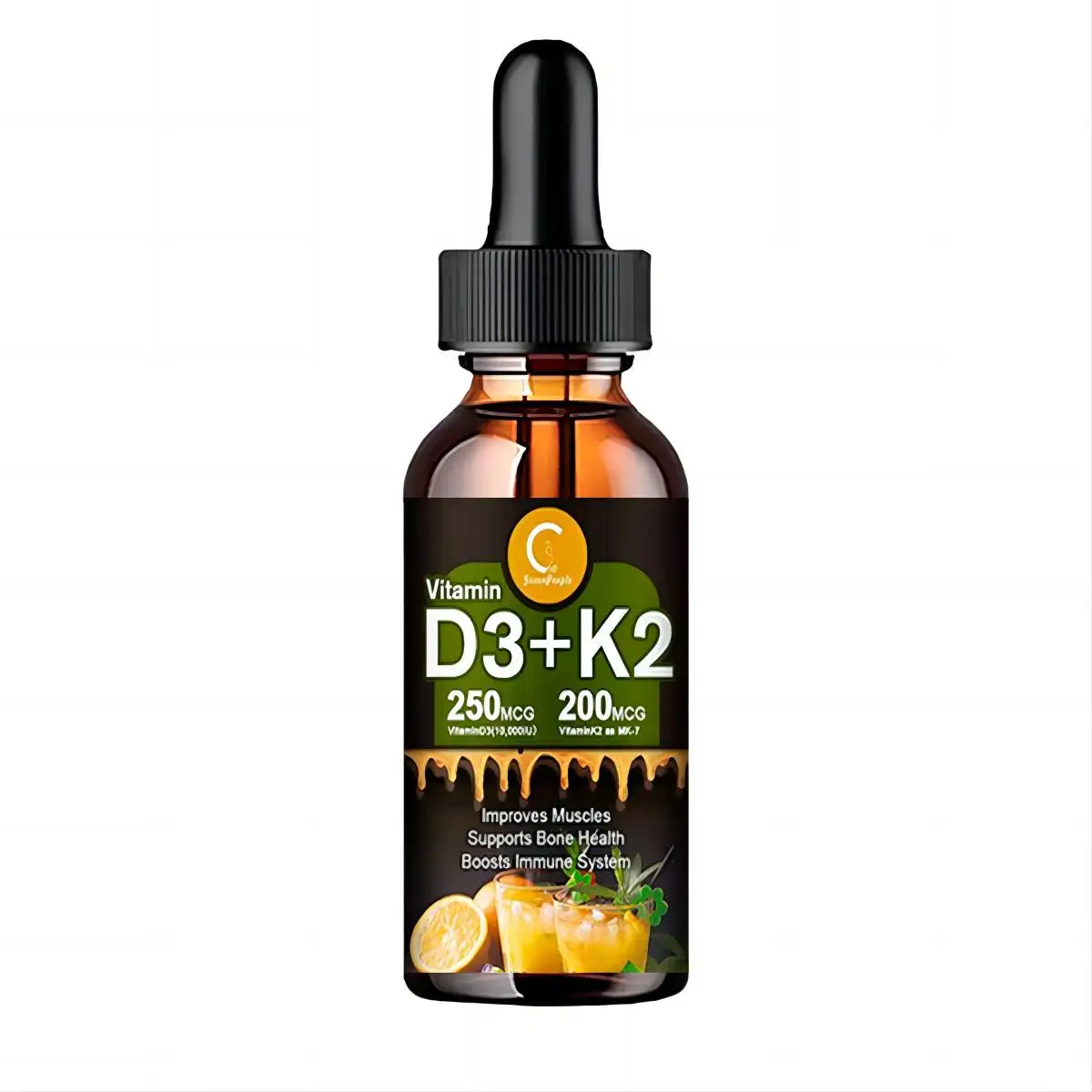 Liquid vitamin D3K2 can lower strong bones; Healthy Heart and Immune Enhancement Vitamin K2D3 Drops