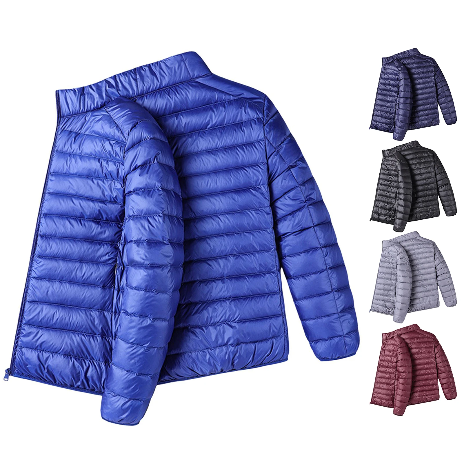 Popular  Men Jacket Coat Stand Collar Solid Color Jacket Coat Slim Fit Comfy Jacket Coat for Working