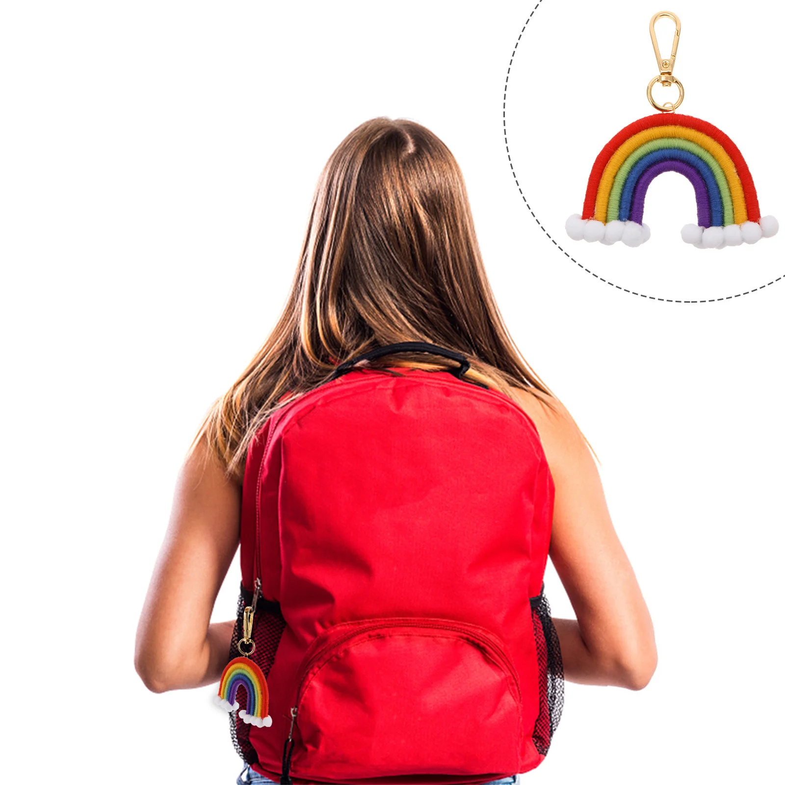 

Creative Backpack Hanging Ornament Light Hanging Adornment Fashion Colorful Bag Pendant for Women Men Car Key Holder