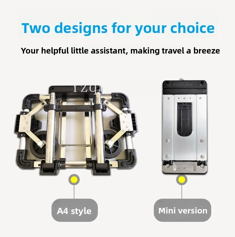 Stainless steel mini shopping shopping small pull cart foldable portable hand pull cart household small trailer luggage truck