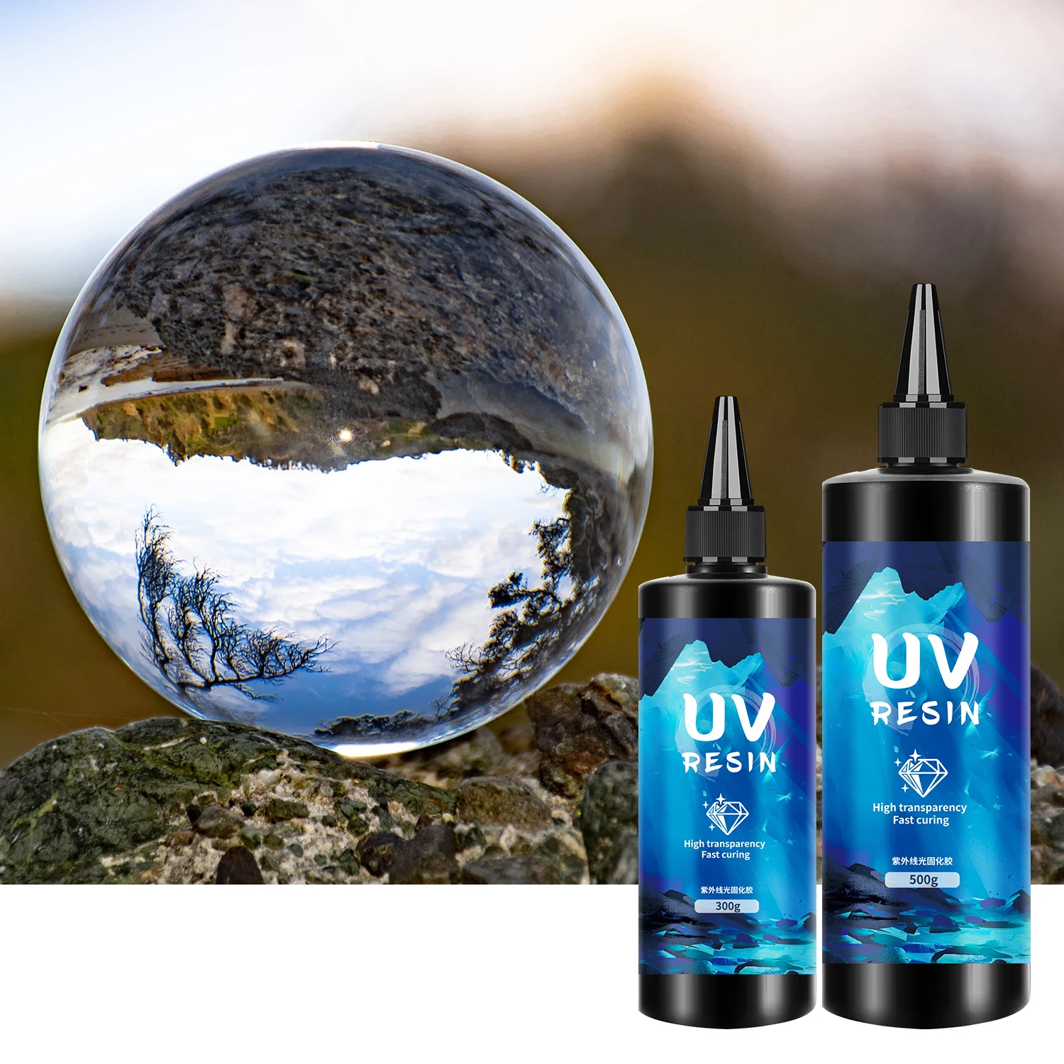 UV Resin Glue 30/60/100/120/150/200/300/500/1000g Ultraviolet Curing Solar Cure Hard Quick Drying For Jewelry Epoxy Resin Glue