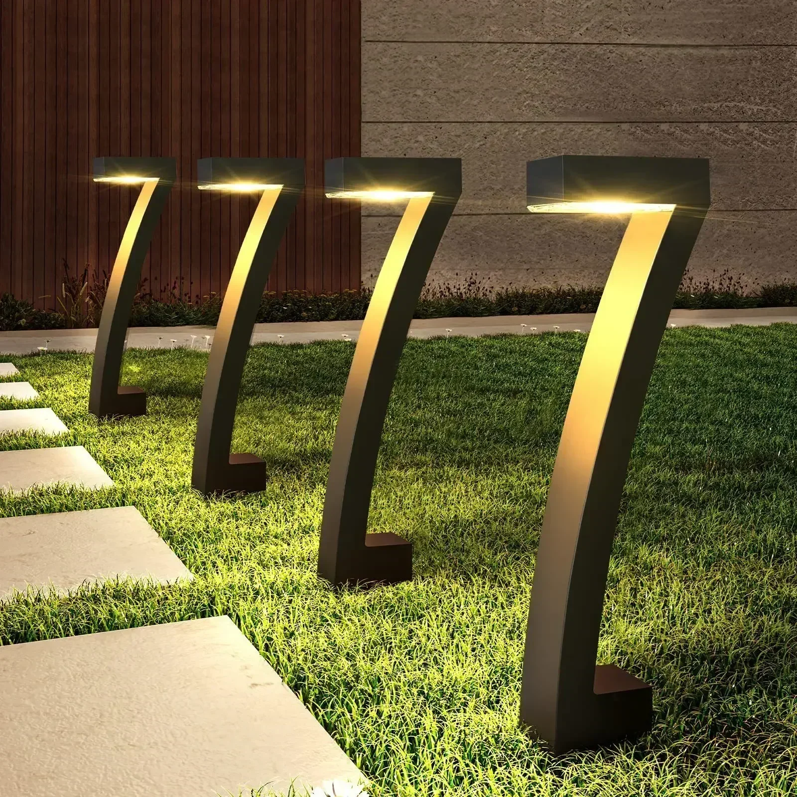 Imagem -03 - Led Solar Flame Pathway Lights Outdoor Path Lights Stake Lights para Paisagem Jardim Pátio Gramado e Passarela