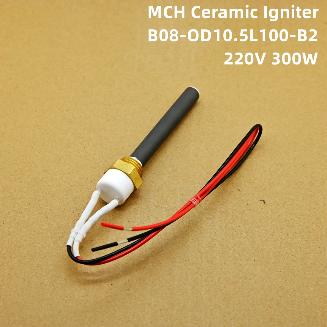 220V 300W 3/8inch thread Ceramic Igniter Ceramic Heating Tube spark plug for pellet stove